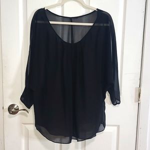 Black  Sheer blouses